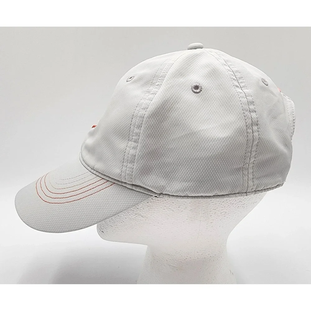 Nike Golf Featherlight Light Gray Cap Snapback Embroidered Swoosh Orange EXC